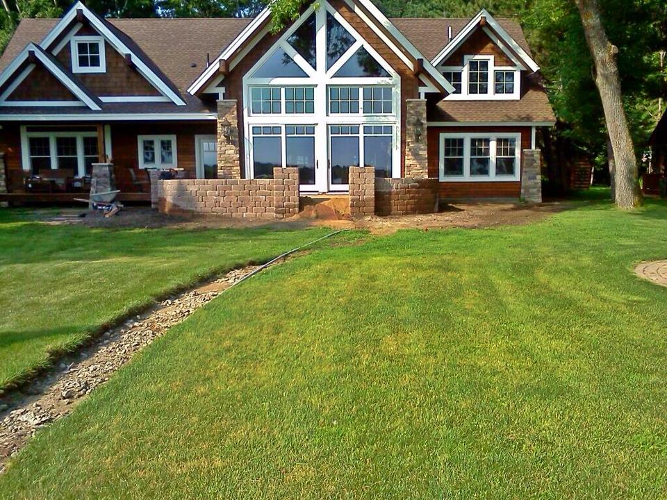brick wall around patio